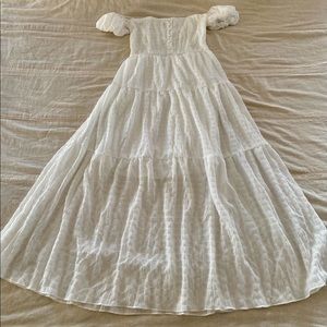 Flowy white off the shoulder dress